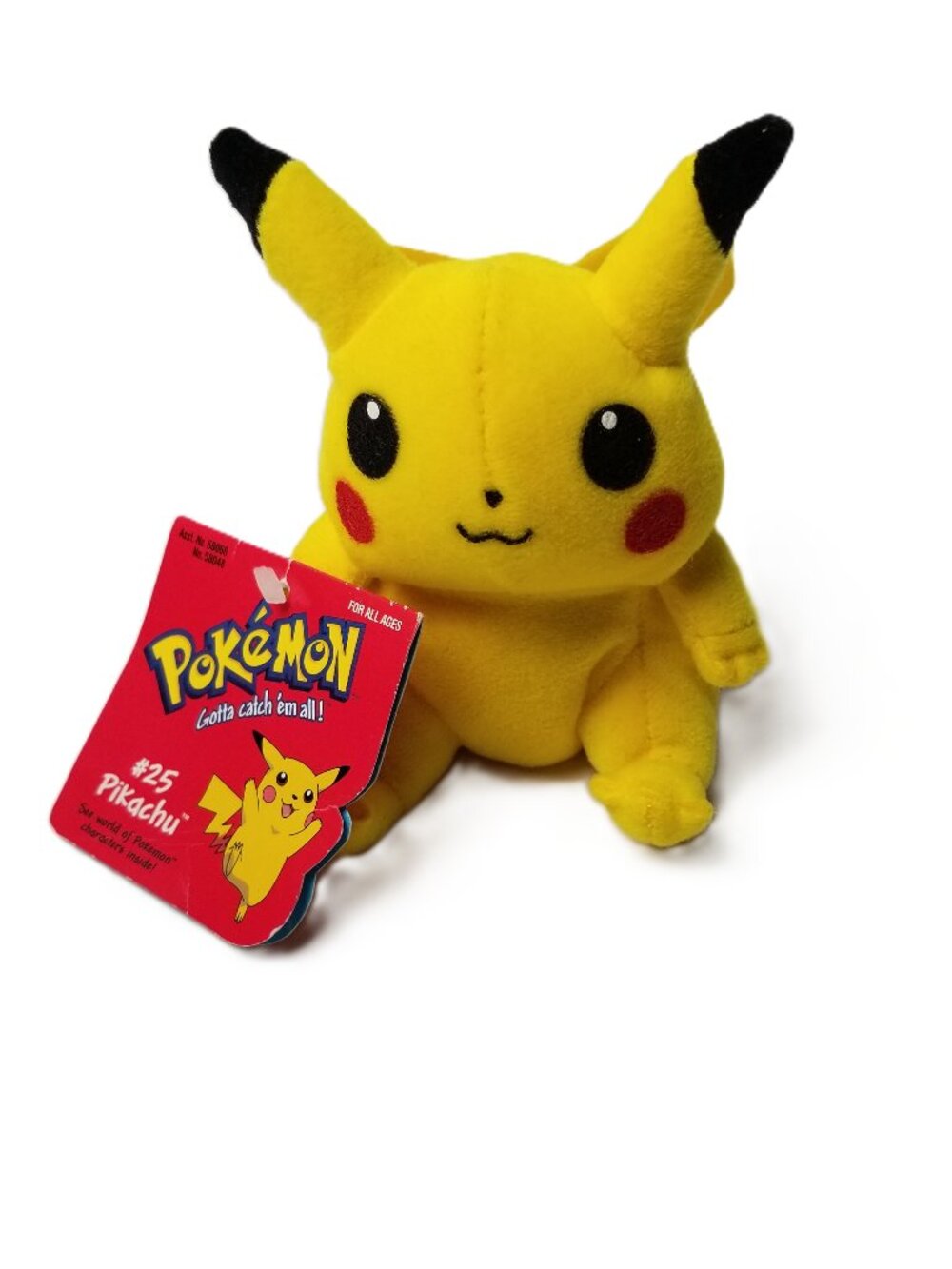 Pokemon Pikachu Plush 1998 Hasbro Nintendo Beanie Style With Hang Tag 5"